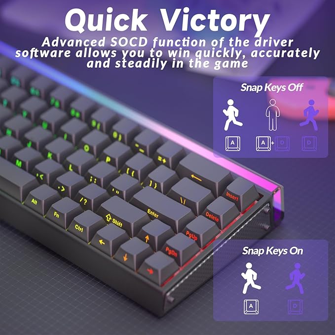 AULA Hero 68 HE Pro - Wired Gaming Keyboard with Hall Effect Magnetic Switch CNC Aluminum Frame 8KHz Polling Rate RGB Box &amp Backlight Side Printed Keycaps 65% 68-key Compact Small Gamer Keybo