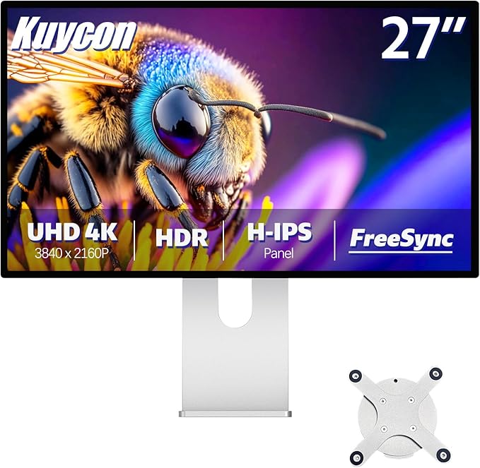 P27G 27 inch FHD (3840x2160) 4K Monitor IPS Black Panel 1.07 Billion Colors 99% sRGB HDR10 G-Sync FreeSync 1200:1 Contrast HDMI DP VESA 178° Viewing Angle (Minimalist - with Stand)