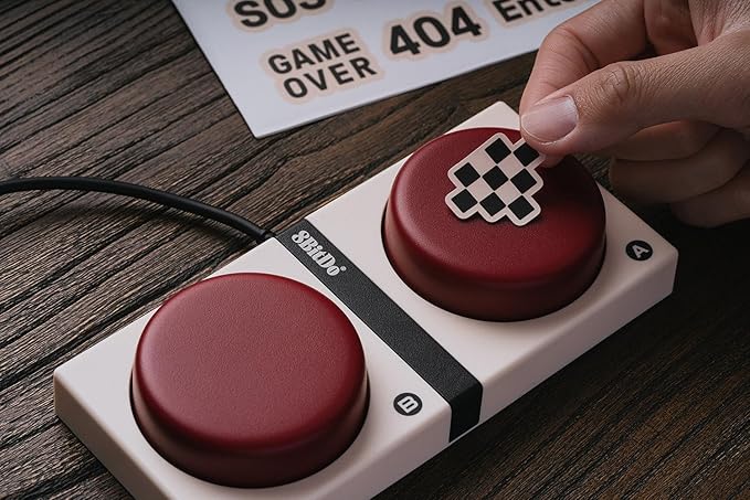 8Bitdo 87 Keys Retro Mechanical Keyboard Bluetooth/2.4G/USB-C Hot Swappable Dual Super Programmable Buttons Volume knob for Windows and Android - Fami Edition