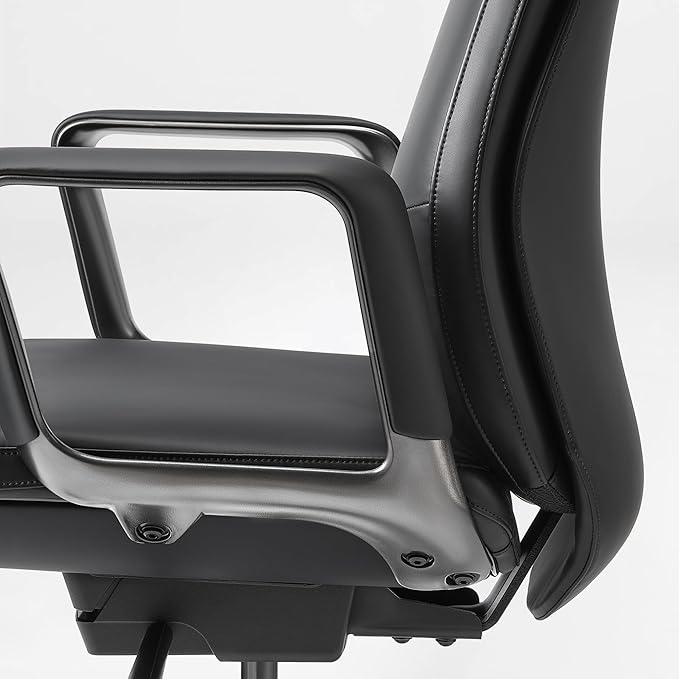 EUREKA ERGONOMIC Alto Leather Desk Chair Silicone Leather Office Chair with Wheels High Back Office Chair Executive Office Chair Comfy for Home &amp Office Black