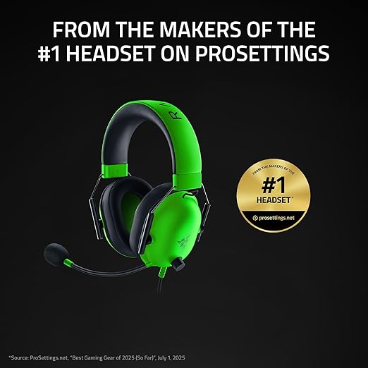 Razer BlackShark V2 X Gaming Headset: 7.1 Surround Sound - 50mm Drivers - Memory Foam Cushion - for PC PS4 PS5 Switch - 3.5mm Audio Jack - Green