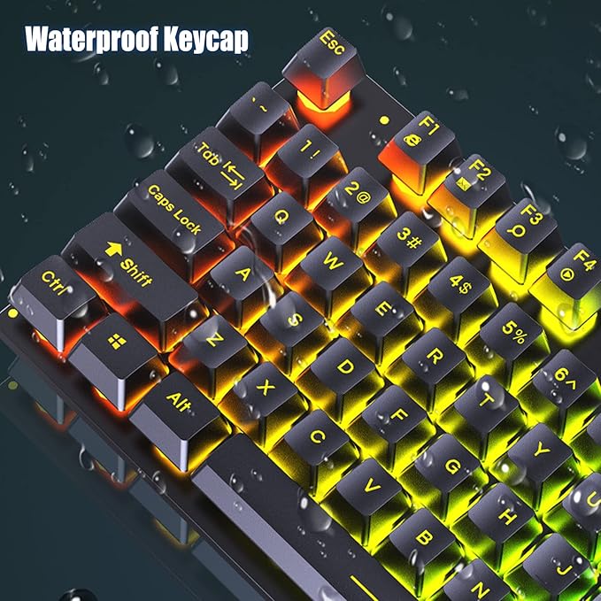 Keyboard and Mouse Combo RGB LED Backlit Gaming 104 Keys Wired USB Keyboards with Ergonomic Gaming Mouse for PC Computer Desktop(Black)
