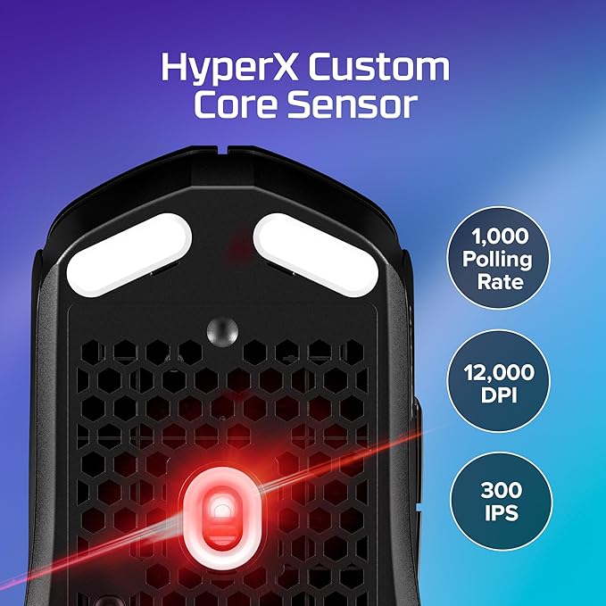 HyperX Pulsefire Haste 2 Core Wireless – Gaming Mouse for PC Long Battery Life Lightweight Custom Core Sensor Dual Wireless Connectivity Black (Renewed)