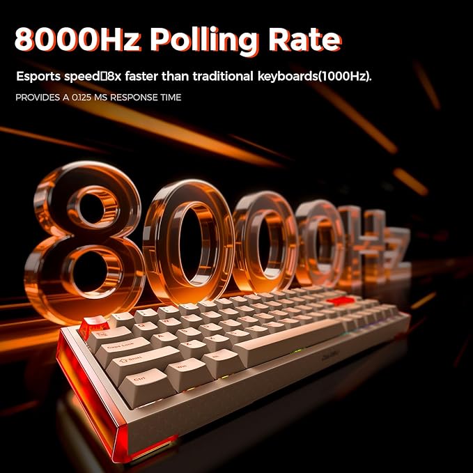 DAREU COOL68 60% Wired Gaming Keyboard Rapid Trigger Magnetic Switch Keyboard with 8000Hz Polling Rate Adjustable Actuation 0.1ms Latency SOCD Gasket Mount Hot swappable RGB Light