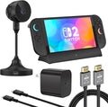 Switch 2 1080P HD USB-C Camera Dual Lens Switching Plug-and-Play 1080P HD Camera. When paired with the Switch 2 TV Dock supports 4K@120Hz HDMI output. Includes a 20V/3A power adapter and HDMI cable