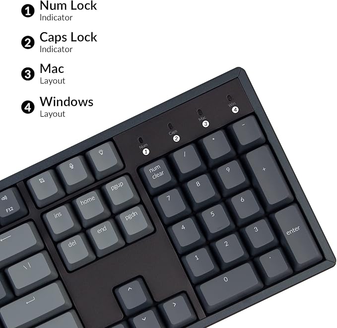 Keychron K10 Full Size 104 Keys Bluetooth Wireless/USB Wired Mechanical Gaming Keyboard for Mac with Keychron Super Red Switch/RGB Backlight/Multitasking Computer Keyboard for Windows Aluminum Frame