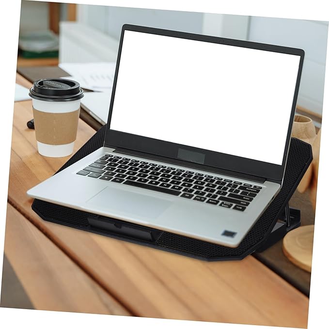 Height Laptop Cooling Pad with Dual USB Ports Foldable Desktop Stand for Notebooks Silent Heat Dissipation Rack for Office Home Gaming and Study Use