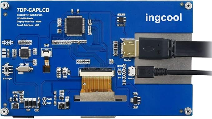 7 inch HDMI LCD 1024x600 Resolution Capacitive Touch Screen IPS Display Module Compatible with Raspberry Pi 4 3 2 1 B B+ A+ PC Supports Windows 10/8.1/8 / 7