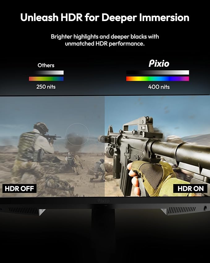 Pixio PX277 Prime Neo 27 inch 180Hz Refresh Rate QHD 1440p Resolution Fast IPS Panel 1ms GTG Response Time Gaming Monitor with Adaptive Sync and Fully Adjustable Stand