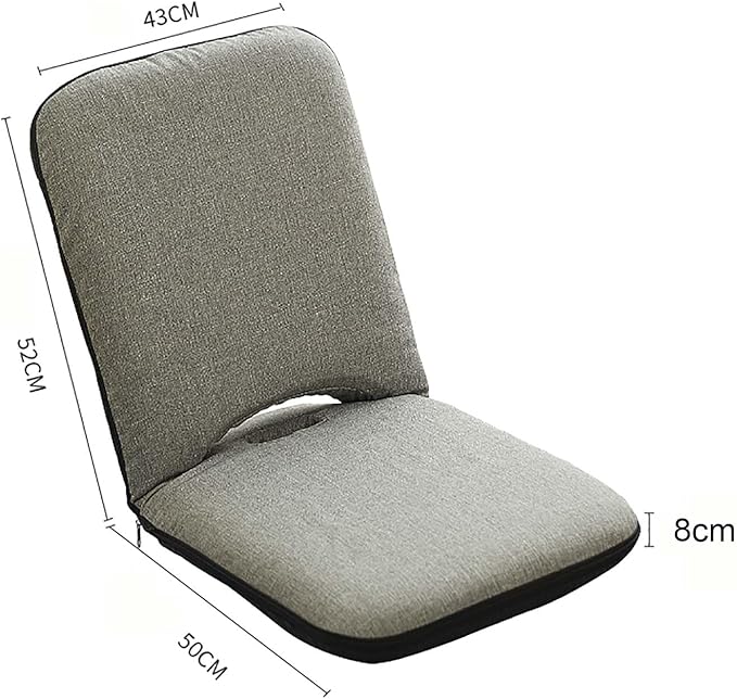 Adjustable Folding Floor ChairPortable Padded Seating with Back SupportFloor Gaming Chair Sofa Chair for MeditationReadingWatching TV or GamingSpace Saving (Orange)