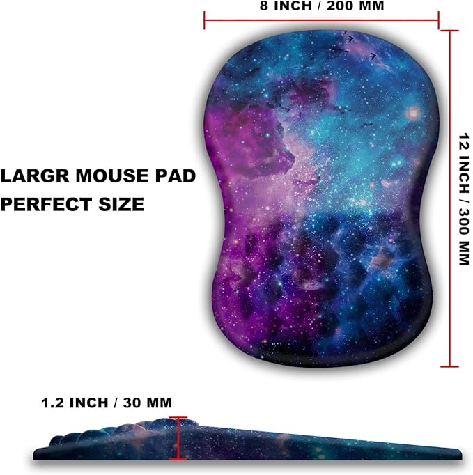 Mouse Pad Wrist Support Ergonomic Mouse Pad with Massage Dot Comfortable Computer Mouse Pad for Laptop Wrist Rest Pain Relief Mousepad with Non-Slip PU Base for Office &amp Home 12 x 8 in
