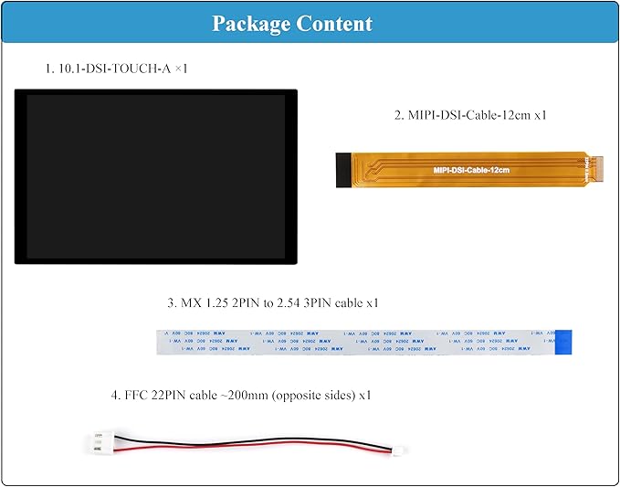 10.1inch DSI LCD 10-Point Capacitive Touch Screen Compatible with Raspberry Pi 5/4B/3B+/3A+/CM5/CM4/CM3+/CM3/RK3506/RK3576/ESP32-P4 800x1280 IPS Display Panel DSI Interface