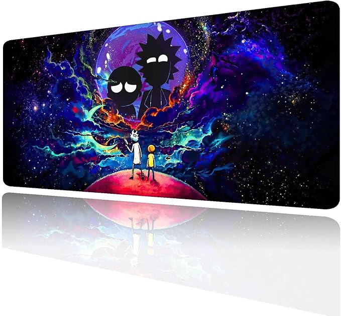 Large Gaming Mouse Pad Anime Night Sky Space Stars Custom Desk PadMousepad with Non-Slip Rubber Base and Stitched Edges Mouse MatPortable Desk Mat for OfficeComputer WorkGame31.5X15.7