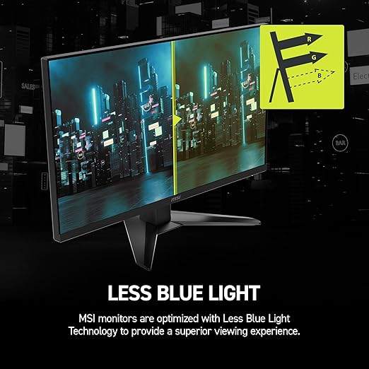 msi MAG 272F 27-inch 1920 x 1080 (FHD) Gaming Office Monitor 200Hz Adaptive Sync HDR Ready HDMI VGA Port VESA Mountable Tilt 4-Side Slim Bezel0.5ms Black