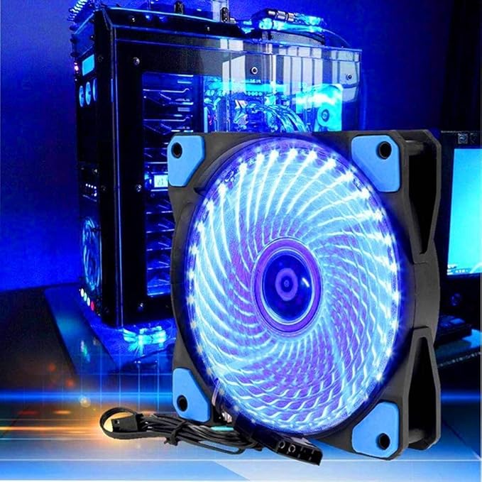 Mute 12cm 33 LEDs RGB Light Cooling Fan Heatsink for Computer PC Case Computer Cooling Fan(Black)