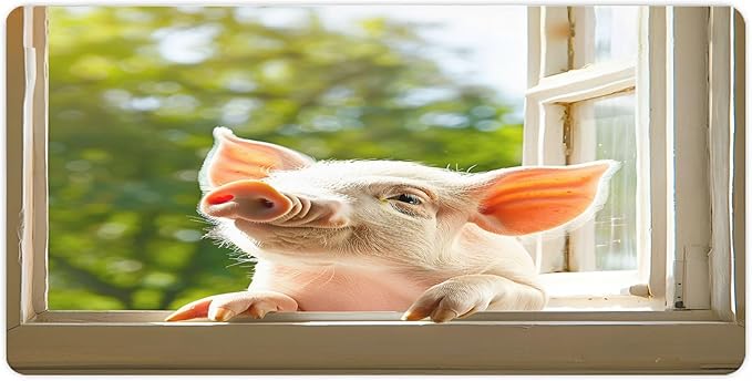 XXL Gaming Mouse Pad Animal Cute Pig XXL Gaming Mouse Pad Large Desk Mat Protector for Desktop Anti-Slip Rubber Extended Computer Keyboard Mat Writing Pad for Work Office 15.7 * 35.4 inB-385