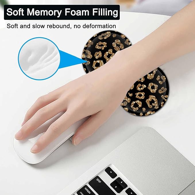Large Gaming Mouse Pad 31.5x11.8 in Extended Computer Mouse Mat with Non-Slip PU Base Ergonomic Memory Foam Keyboard Wrist Restfor Work Gaming Rose Gold Glitter Psalm 465 Black Office Desk Pad