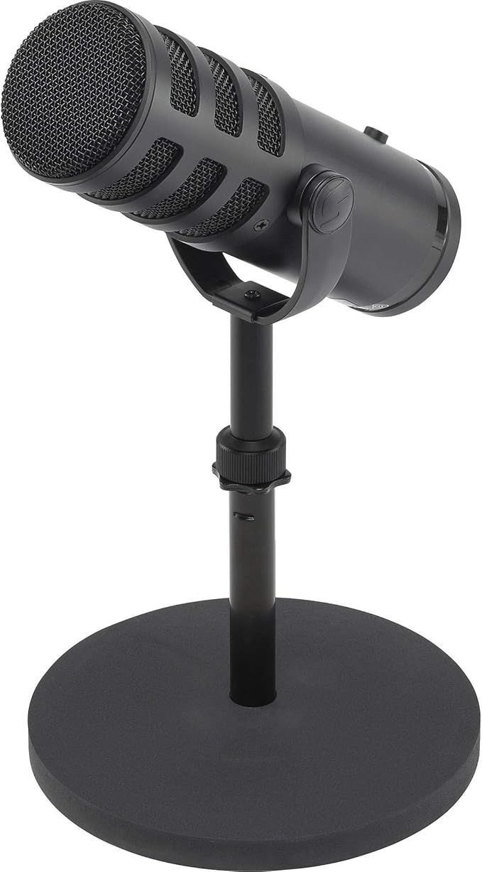 SAMSON Q9U XLR/USB Dynamic Broadcast Microphone + Desk Microphone Stand + Mic Cable + Cleaning Cloth