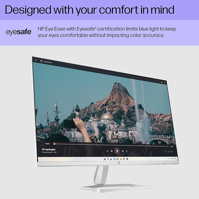 HP Series 5 27 inch FHD Monitor Full HD Display (1920 x 1080) IPS panel 99% sRGB 1500:1 contrast ratio 300 nits Eye Ease 527sw (2024) (Renewed)