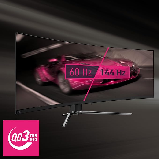 msi MPG 491CQP QD-OLED 49 Curved OLED Gaming Monitor 5120 x 1440 (DQHD) 0.03ms Response time 144Hz True Black HDR 400 HDMI DP Port USB Type C Tilt Height