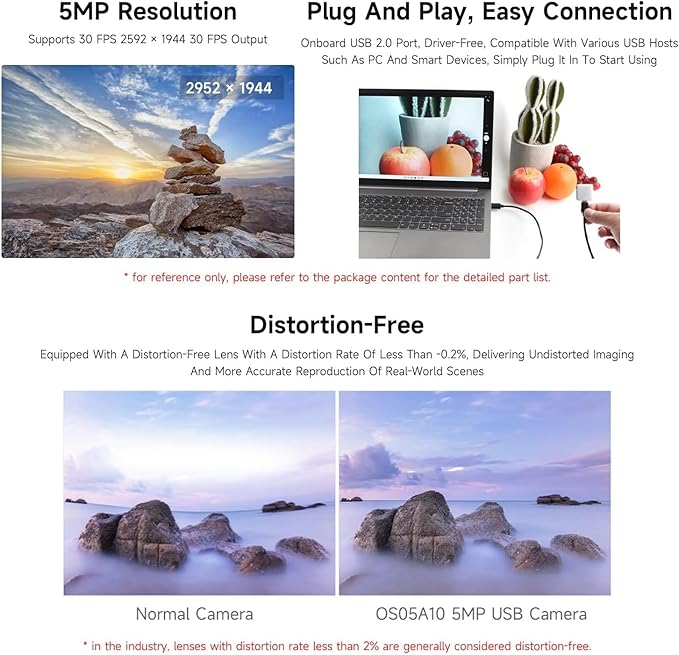 OS05A10 5MP USB Camera (A) Supports USB2.0 Type-C Port and SH1.0 4PIN Header @XYGStudy