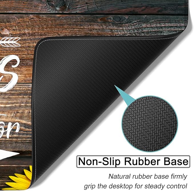 Large Gaming Mouse Pad 31.5x11.8 in Extended Computer Mouse Mat with Non-Slip PU Base Ergonomic Memory Foam Keyboard Wrist Rest for Work &amp Gaming Sunflower Chaos Coordinator Office Desk Pad
