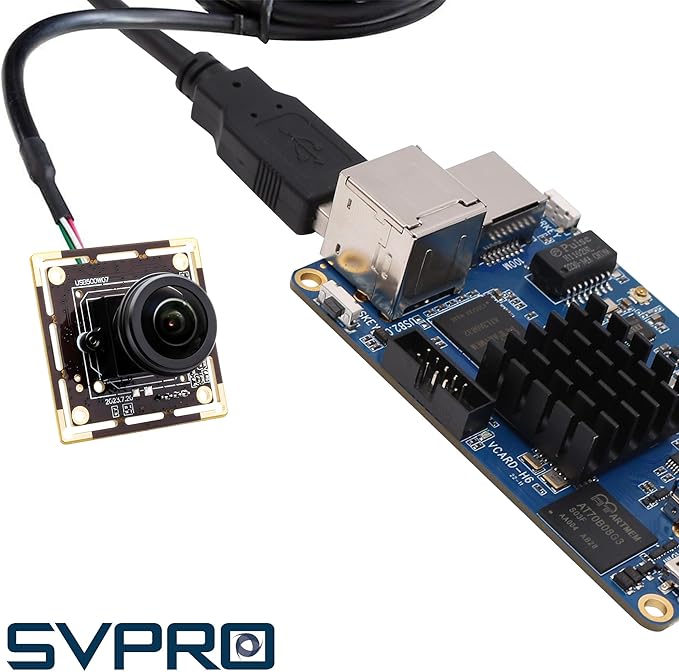 SVPRO 5MP 30FPS Fisheye USB Camera Module 200 Degree Ultra Wide Angle Webcam Board IMX335 Sensor Low Light Computer Vision Industrial Security Camera for PCRaspberry Pi Jeston Nano(M12 Lens)