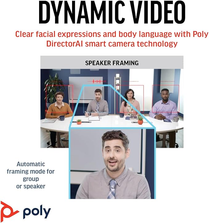 Poly Studio R30 4K Video Conferencing Bar (Plantronics) – Camera Mic &amp Speaker for Small Rooms – Automatic Camera Framing – Noise Reduction Technology – Works w/Teams Google Zoom –Amazon Exclu