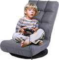 Swivel Floor Chair for TeensMultipurpose Gaming Chair Rocker for TV Reading Playing Video Games Lumbar Support Adjustable Foldable Backrest 8858Z (Grey)