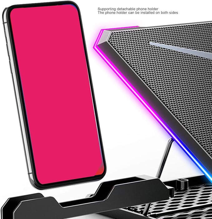 Gaming Laptop Cooling Pad Powerful 10 Fans Speed RGB Lights for 12-19 Inch Laptop ABS Aluminum Alloy Material (13 Fans)