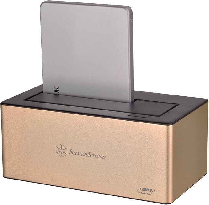 SilverStone Technology External Hard Drive Docking Station Supports One 2.5 or 3.5 Drive RL-TS11G-C