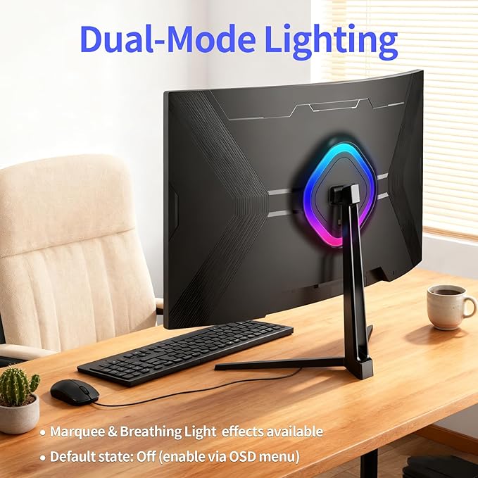 ZZA 27 Inch 4K Gaming MonitorDual Mode UHD(3840x2160) 144Hz &amp FHD（1920 * 1080） 300Hz Adaptive SyncHDMI 2.1 &amp DP 1.4 Tilt Adjustment PC Monitor VESA Black