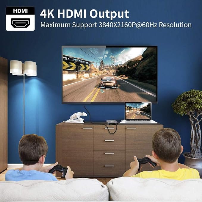 Selore&ampS-Global USB C to Dual HDMI Adapter 4K @60hz Type C to HDMI Converter for MacBook Pro Air 2020/2019/2018LenovoYoga 920/Thinkpad T480Dell XPS 13/15/17etc