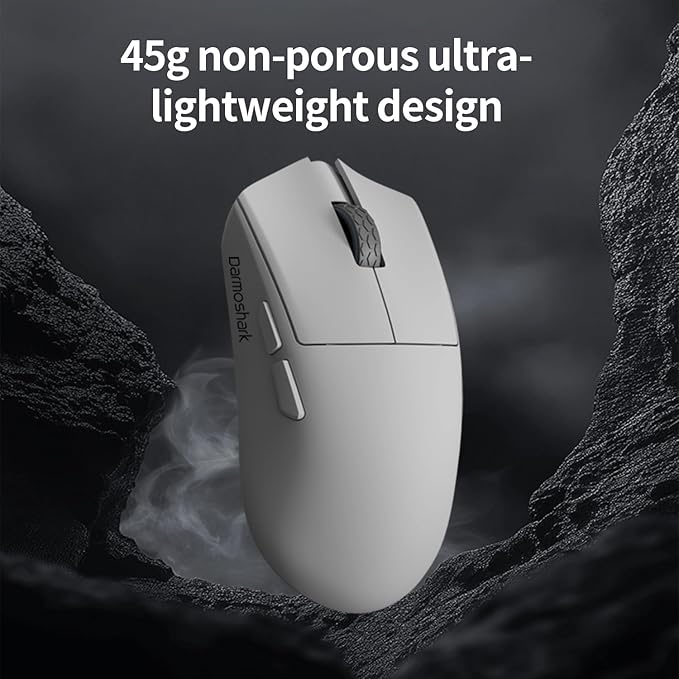 Darmoshark M3XS Mini Wireless Gaming MouseTri-Mode 2.4G/USB-C/BluetoothUp to 26000DPIPAW3395 Optical Sensor Lightweight 45g5 programmable ButtonComputer Mouse for LaptopPCMac-W