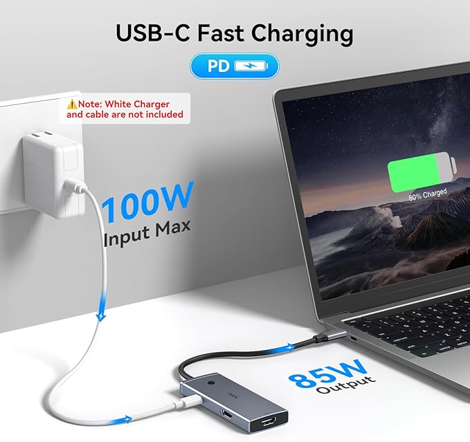 HODO Docking Station to Dual HDMI Monitors Adapter USB C to Dual HDMI Adapter 4K 60 Hz for Laptops Docking Station Dual Monitor with PD 3 USB Port Button Compatible for HP Elitebook Dell XPS 13 15 etc