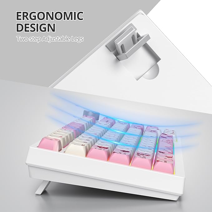75% TKL Wired Mechanical KeyboardRGB Backlit Gasket Mount 82 Key Hot Swappable Custom Linear Red Switch Gaming Keyboard with Volume Knob &amp PBT Keycaps (Pink)