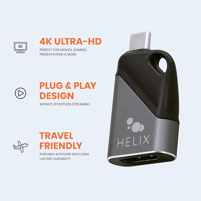 Helix USB Connect USB-C to HDMI Adapter 4K Ultra-HD HDMI Port