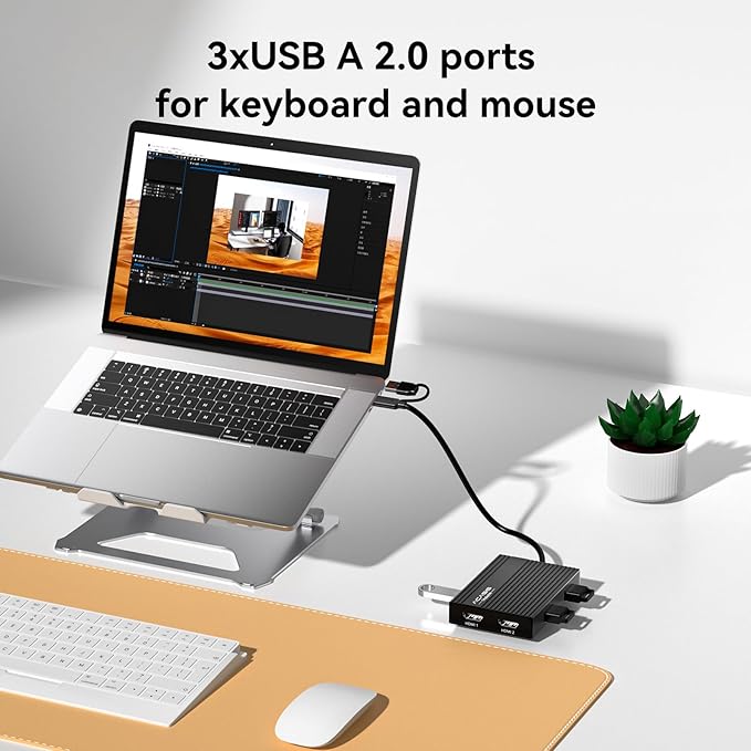 ACASIS USB C to Dual HDMI DisplayLink Adapter 4K@60Hz 2 HDMI &amp 3 USB-A Ports 100W PD Charging USB C DisplayLink Docking Station for Mac M1/M2/M3/WindowsUSB A/C to Dual Monitor Adapter (Black)