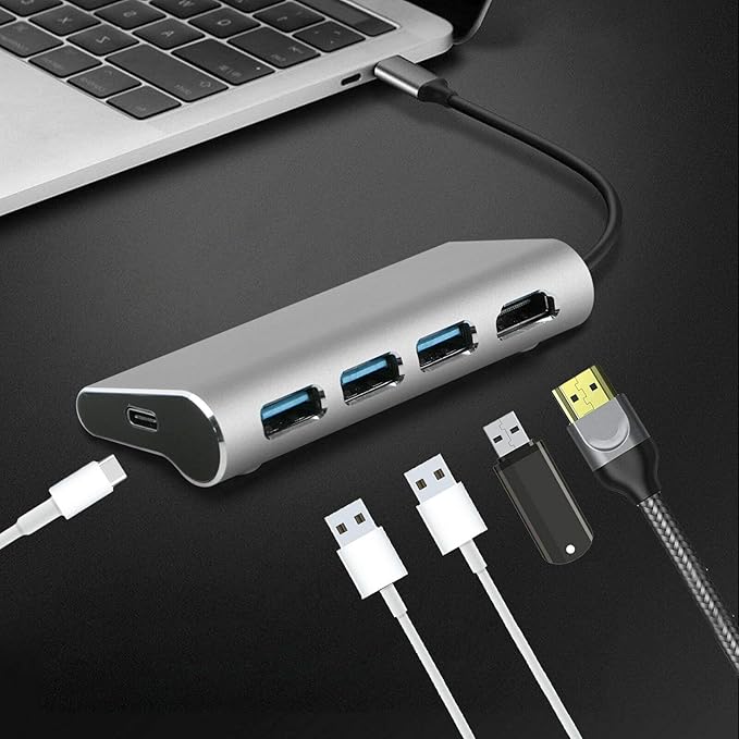 USB Type C 5 in 1 USB-C 3.0 Hub Type C 3.1 to 4K HDMI Adapter Dock PD Charging for Notebook