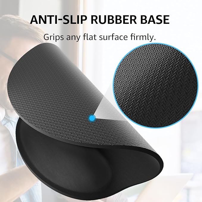 KTRIO Ergonomic Keyboard Wrist Rest Memory Foam Wrist Rest for Computer Keyboard Mouse Pad Set for Easy Typing &amp Pain Relief for Office &amp Home Black