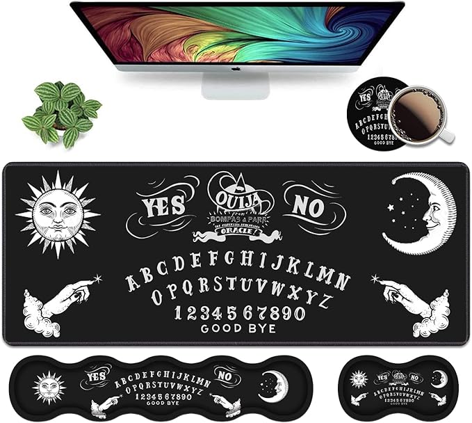 Ergonomic Keyboard Wrist Rest and Mouse Pad Wrist Rest Set Large XXL Gaming Mousepad 31.5x 11.8 Memory Foam Easy Typing Pain Relief Multifunctional Desk Mat for Office &amp Home Ouija Board