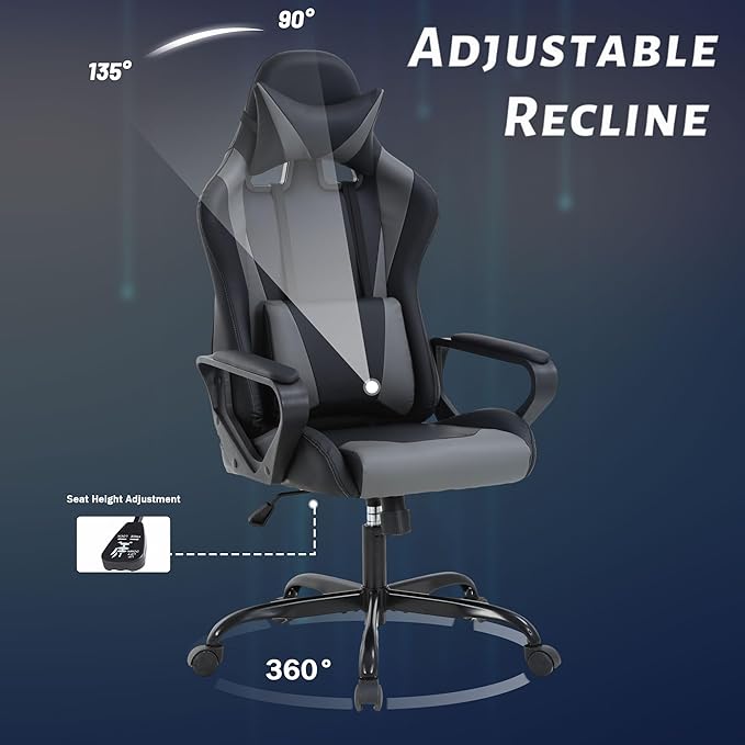 Cheap Gaming Chair PC Chair Ergonomic Office Chair Computer Chair Video Game Chairs for Kids Silla Gamer Chair with Headrest and Lumbar Support Massage Chair Gaming Chairs for Adults Comfy Chair