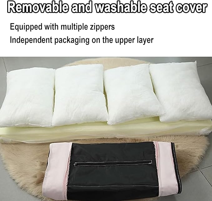 Floor Seating Indoor Chaise Lounge with 5 Adjustable Positions Adjustable Back Support Cotton and Linen Fabric Sofa Chair Video Gaming Chair for Home Office(Green50 * 116 * 16CM)
