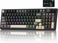 Keymatic M98 Wireless Mechanical Keyboard w/Screen &amp Knob 96% Gaming Keyboard BT/2.4G/USB-C Hot Swappable Custom Gaming Creamy Keyboardwith 8000mAh Battery