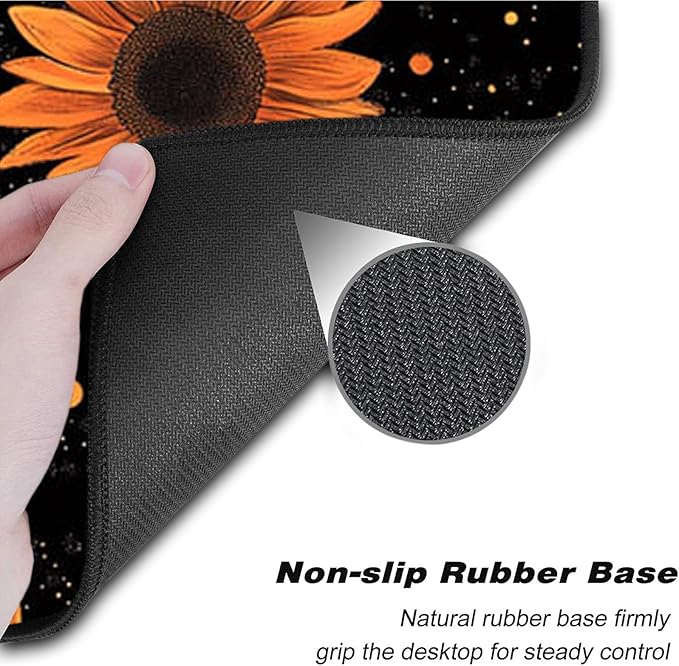 Keyboard Wrist Rest SetMemory Foam Wrist Support Mouse Pad31.5x11.8 Desk Mat for Comfortable Typing &amp Pain ReliefNon-Slip Base for Office &amp Home Use - Sunflower