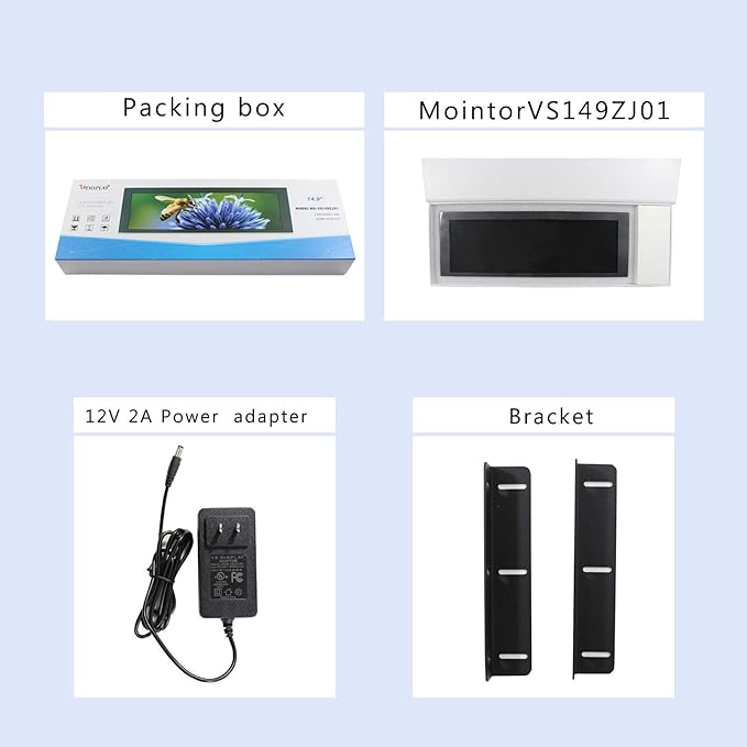 VSDISPLAY 14.9inch 1280x390 LCD Monitor VS149ZJ01which with Screen LTA149B780F and DVI VGA Input Controller Board 68676 as a bar Display Monitor/Advertising Screen