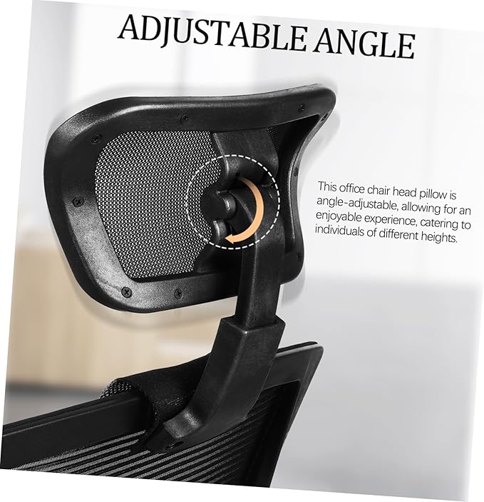 Office Chair Headrest Pillow Mesh Computer Chair Headrest Attachment Neck Support Height Adjustable for Comfortable Use
