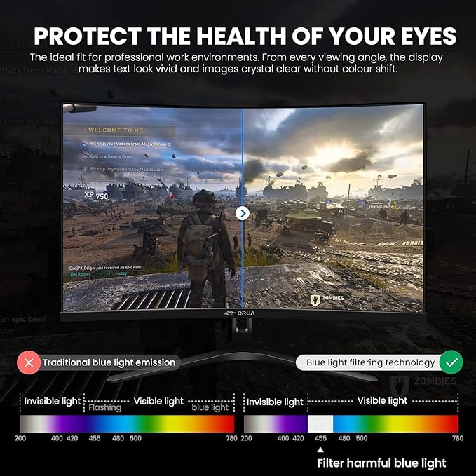 ZZA 27 Inch Curved Monitor 280Hz/240Hz FHD 1080PGaming Monitor 1800R VA ScreenMonitor 27 Inch 4000:1 120% sRGB1MsAMD FreeSyncHDRLow Blue LightHDMI DPVESA Support DP Cable Incl