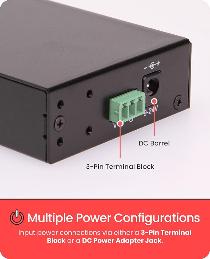 Gearmo 7 Port USB 3.0 Hub w/Surge Protection Rugged Metal Enclosure Ready to Mount on DIN Rail or Wall Compatible with Windows 7/8/10/11 MacOS &amp Linux