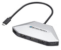 Cable Matters 4K Quad Display USB C MST Adapter with Dual-Function HDMI 2.1/DisplayPort 2.1 Ports Windows Only Up to [4X 4K@60Hz 140W Charging] USB C Hub for 4 Monitors Thunderbolt 4/5 Compatible